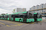 Am 25.08.2023 stehen die MAN Busse 760 und 752 ausgemustert auf dem Klybeck Areal.