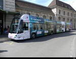 BVB - Hess E-Bus Nr.9102 vor dem SBB Bahnhof in Basel am 14.04.2024