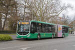 Mercedes Citaro 7008, auf der Tramersatz Linie 8, wartet am 26.01.2026 an der Haltestelle Schützenhaus. Aufnahme Basel.