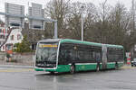 Mercedes eCitaro 7110, auf der Linie 36, fährt am 12.01.2026 zur Haltestelle St. Jakob. Aufnahme Basel.