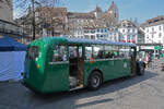 Am Basler Geschichtstag 2026 war der Saurer Bus Nr.2 der BVB auf dem Barfüsserplatz als Geschichtsbus aufgestellt. Aufnahme Basel.