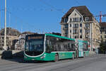 Mercedes Citaro 7019, auf der Linie 34, überquert am 05.01.2026 die Mittlere Rheinbrücke. Aufnahme Basel.