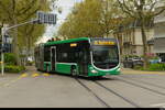 BVB - Mercedes Citaro Nr.7036  BS 99336 unterwegs auf der Linie 48 in Basel am 10.04.2026 .. Standort des Fotografen in der Strassenbahn Haltestelle Schützenhaus