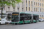 Mercedes eCitaro 7127, auf der Linie 36, f�hrt am 11.05.2026 zur Haltestelle Universit�tsspital.