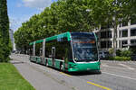 Hess Doppelgelenk Elektrobus 9107, auf der Linie 50, f�hrt am 01.06.2026 Richtung Endstation am Bahnhof SBB. Aufnahme Basel.