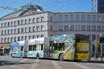 Hess Doppelgelenk Elektrobus 9104 mit der Werbung f�r den Kanton Uri, auf der Linie 50, f�hrt am 29.05.2026 Richtung Haltestelle Brausebad. Aufnahme Basel.