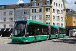 Hess Doppelgelenk Elektrobus 9107, auf der Linie 50, f�hrt am 01.06.2026 bei der Haltestelle Kannenfeldplatz ein.