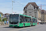 Mercedes Citaro 7025, auf der Linie 34, �berquert am 13.07.2026 die Mittlere Rheinbr�cke.