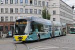 Hess Doppelgelenk Elektrobus 9104 mit der Werbung f�r den Kanton Uri, auf der Linie 50, f�hrt am 17.08.2026 Richtung Haltestelle Brausebad.