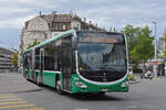 Mercedes Citaro 7018, auf der Linie 34, verl�sst am 10.08.2026 die Haltestelle Wettsteinplatz. Aufnahme Basel.