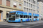 Mercedes eCitaro 7122 mit der Werbung f�r den VW Polo, auf der Linie 30, f�hrt am 02.09.2026 durch die Centralbahnstrasse Richtung Haltestelle Steinenschanze. Aufnahme Basel.