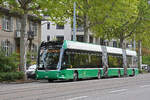 Hess Doppelgelenk Elektrobus 9106. auf der Linie 50, f�hrt am 24.08.2026 Richtung Haltestelle Brausebad. Aufnahme Basel.