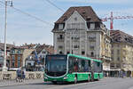Mercedes Citaro 7018, auf der Linie 38, �berquert am 13.07.2026 die Mittlere Rheinbr�cke Richtung Haltestelle Schiffl�nde. Aufnahme Basel.