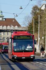 BERNMOBIL MB Citaro Facelift CNG 853 am 26.2.22 auf der Kornhausbrücke.