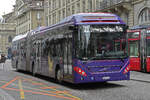 Volvo Hybridbus 239 MOONLINER, auf der Linie 10, fährt am17.04.2023 Richtung Haltestelle Bundesplatz.