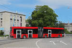 Irizar Elektrobus 250, auf der Linie 19, verl�sst am 15.06.2026 die Haltestelle beim Helvetiaplatz.