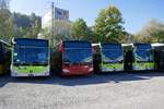 2 C2 K Hybrid und ein Normbus für die Busland AG und ein C2 für die AFA am 13.10.18 in Kloten bei Evobus.