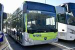 Zwei neue MB C2 K Hybrid für die Busland AG am 13.10.18 hinter dem Eurobus Zentrum in Bassersdorf abgestellt.
