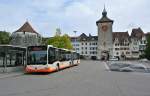 Beim BSU sind seit kurzem die ersten Citaro C2G im Einsatz. Im Bild ist Wagen Nr. 38 auf der Linie 4 beim Amthausplatz Solothurn, 01.10.2013.

