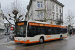 Mercedes Citaro 91, wartet am 18.01.2023 als Dienstfahrt beim Bahnhof Solothurn.