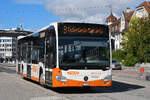 Mercedes Citaro 1287, auf der Linie 9, bedient am 15.09.2025 die Haltestelle beim Bahnhof Solothurn.