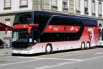 Setra 431 DT 9 der BGU am 6.8.20 in Bern als Bahnersatz nach Fribourg direkt.