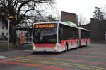 Mercedes Citaro der BGU, auf der Linie 34, wartet an der Haltestelle beim Bahnhof Grenchen Nord und fährt dann als Dienstfahrt weiter. Die Aufnahme stammt vom 20.01.2022.