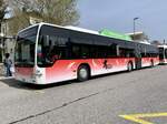 MB Citaro Facelift G CNG Nr. 28 der BGU am 13.4.22 beim Bahnhof Grenchen Süd.