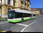 TransN - Hess Trolleybus Nr.134 unterwegs in der Stadt Neuchâtel am 24.04.2021