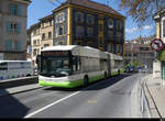 TransN - Hess Trolleybus Nr.147 unterwegs in der Stadt Neuchâtel am 24.04.2021