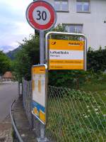 Bushaltestelle Meiringen Luftseilbahn am 23.7.2015