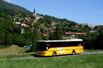 Ein Setra S 315 UL Postauto auf der Linie 12.342 Anzère–Arbaz–Grimisuat–Savièse–Sion unterhalb von Arbarz; 03.09.2016