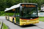 HESS Bus(zug) aus der Region Laupen der in Lauterbrunnen aushilft, am 16.9.18 bei der Einfahrt zum Parkplatz der Schilthornbahn.