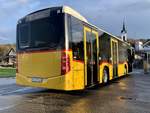 Heckansicht des MB C2 K '10880' vom PU Erne Bus AG am 15.3.21 bei der Haltestelle Leibstadt Milchhüsli.