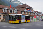 Mercedes Citaro der Post, auf der Linie 104, verlässt die Haltestelle beim Bahnhof Interlaken Ost. Die Aufnahme stammt vom 27.09.2021.