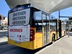 Heckansicht des MB C2 '11064' des PU Geissmann Bus, Hägglingen am 13.2.22 beim Bahnhof Wohlen.