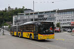 MAN Lions City der Post, auf der Linie 354, fährt am 08.09.2025 zur Haltestelle beim Bahnhof Baden.