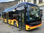 Der MB eCitaro '12193'  VS 581 436  vom Ortsbus Brig-Glis am 20.12.25 beim Bahnhof Brig.