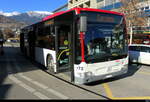 Postauto / Ortsbus Sion - Mercedes Citaro  Nr.72   VS  415457 bei den Bushaltestellen vor dem Bahnhof in Sion am 29.12.2025