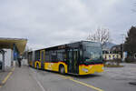 Mercedes Citaro der Post, auf der Linie 135, verlässt am 09.02.2026 die Haltestelle beim Bahnhof Frick.