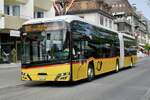 Solaris Urbino 18 IV electric '12283'  BE 431 659  der Postauto Regie Spiez am 11.4.26 auf der Bahnhofstrasse in Interlaken West.