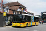 Mercedes Citaro der Post, auf der Linie 107, wartet am 04.07.2025 an der Haltestelle beim Bahnhof Interlaken Ost.