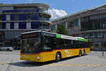 MAN Lions City der Post, auf der Linie 60, f�hrt am 30.06.2025 bei der Haltestelle beim Bahnhof Interlaken West ein.
