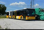 Postauto - Mercedes Citaro  VD 578172 mit Unfallschaden abgestellt auf einem �ffentlichen Platz in Kerzers/FR am 11.07.2026