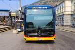 Postbus Stadtbus Brig Mercedes Benz eCitaro am 10.07.26 in Birg Bahnhof 