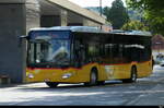 Postauto - Mercedes Citaro  BE 414003 unterwegs in Yverdon bei den Haltstellen vor dem Bahnhof in Yverdon am 27.07.2026