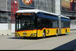 Postauto - Solaris Urbino 18 Electric  ZH 671290 bei der zufahrt zu dem Bushaltestellen beim Flughafen Z�rich am 28.07.2026