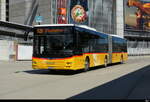 Postauto - MAN Lion`s City  ZH 874765 bei der zufahrt zu dem Bushaltestellen beim Flughafen Z�rich am 28.07.2026