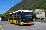Mercedes eCitaro der Post f�hrt am 29.08.2026 als Dienstfahrt zur Haltestelle beim Bahnhof Interlaken Ost.