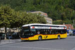 Mercedes eCitaro der Post, auf der Linie 102, verl�sst am 29.08.2026 die Haltestelle beim Bahnhof Interlaken Ost.
